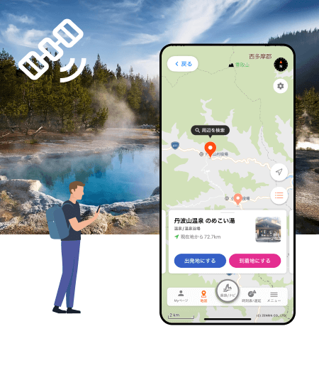 auナビウォークの機能イメージ